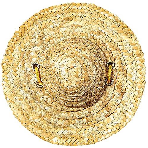 POPETPOP Adjustable Chihuahua Straw Hat, Fashion Dog Sombrero Hat Cap, Mexican Party Hawaii Garden Sun Bucket Cap for Puppy and Kitty L - PawsPlanet Australia