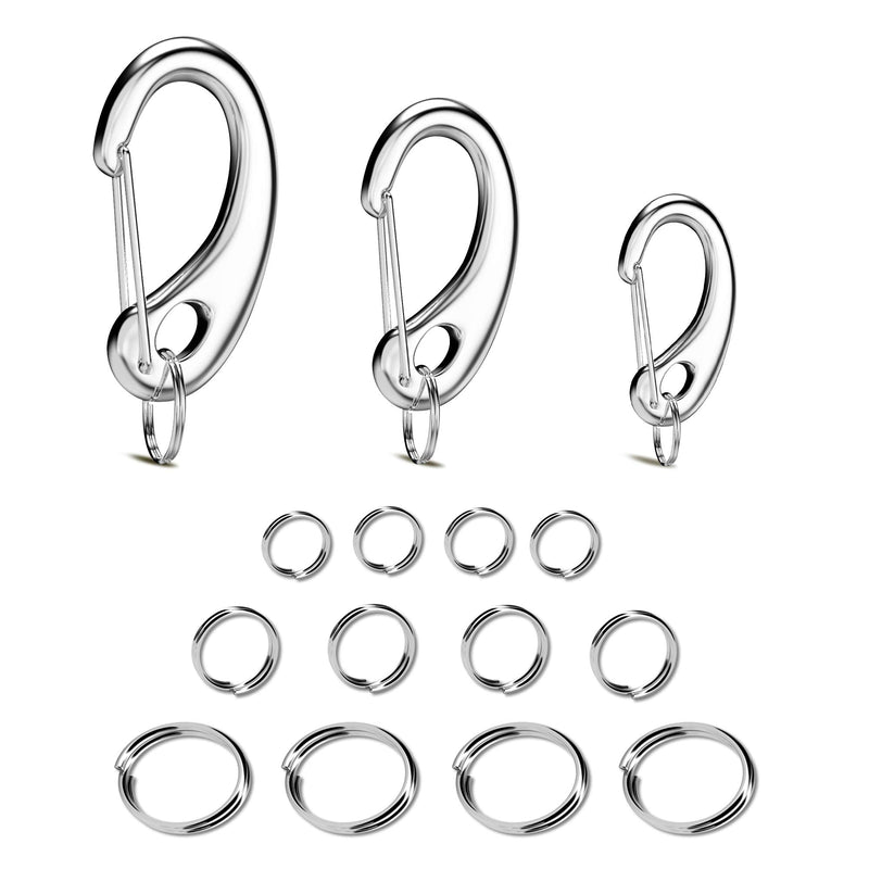 Divoti Leash King Pet Tag Quick Clip/Sping-Load Hook Combo for Pet ID Tags - 1 Per Standard/Medium/Large w/Pack of Split Rings Quick Clip 1 EACH SD / M / L w/ Ring Pack - PawsPlanet Australia