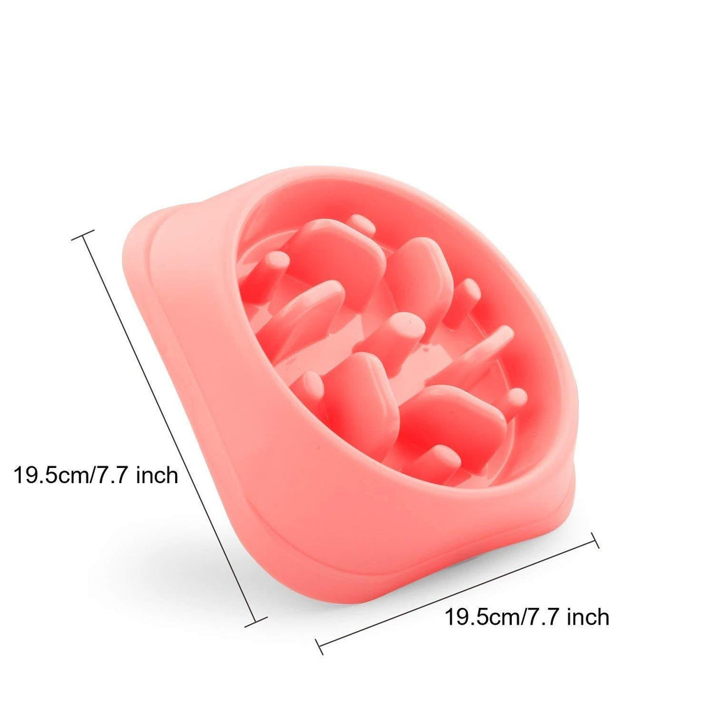 [Australia] - JINXINCHENG Slow Feed Dog Bowl Feeder Eating Slowly Pet Bowl Interactive Dog Dish for Fast Eaters Prevent Bloating Healthy Diet Eating Habit Pink 