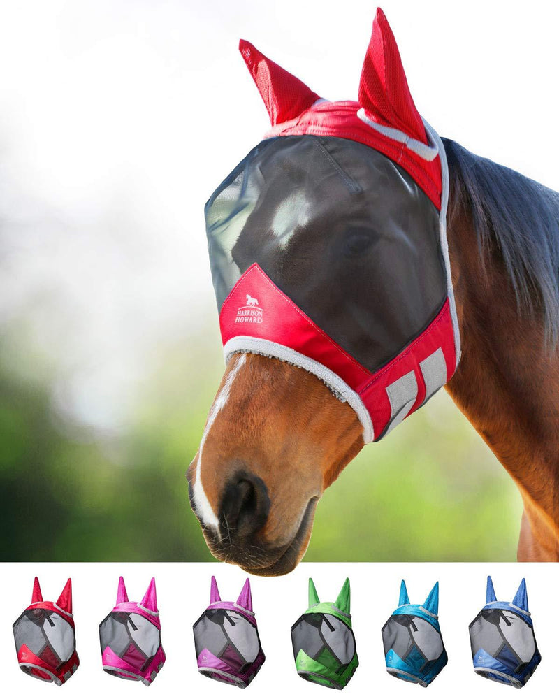 Harrison Howard CareMaster Pro Luminous Fly Mask Half Face Ruby (L; Full Size) Full (L) - PawsPlanet Australia