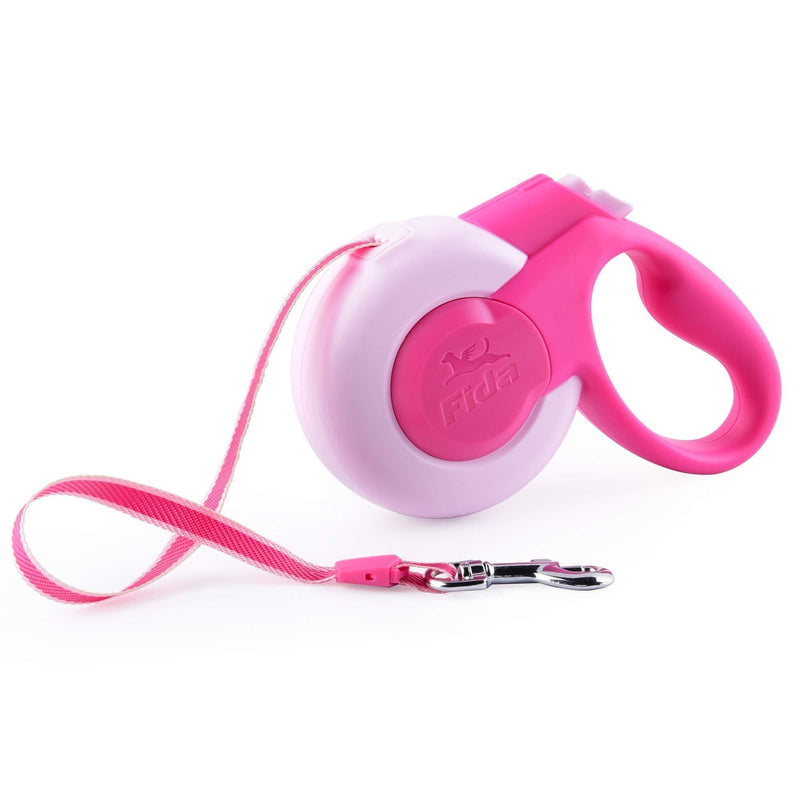 [Australia] - Fida Retractable Dog Leash Heavy Duty, 16 ft Pet Walking Leash for X-Small/Small/Medium/Large Dog or Cat up to 110 lbs, 360° Tangle Free, (Mars Series) Pink 