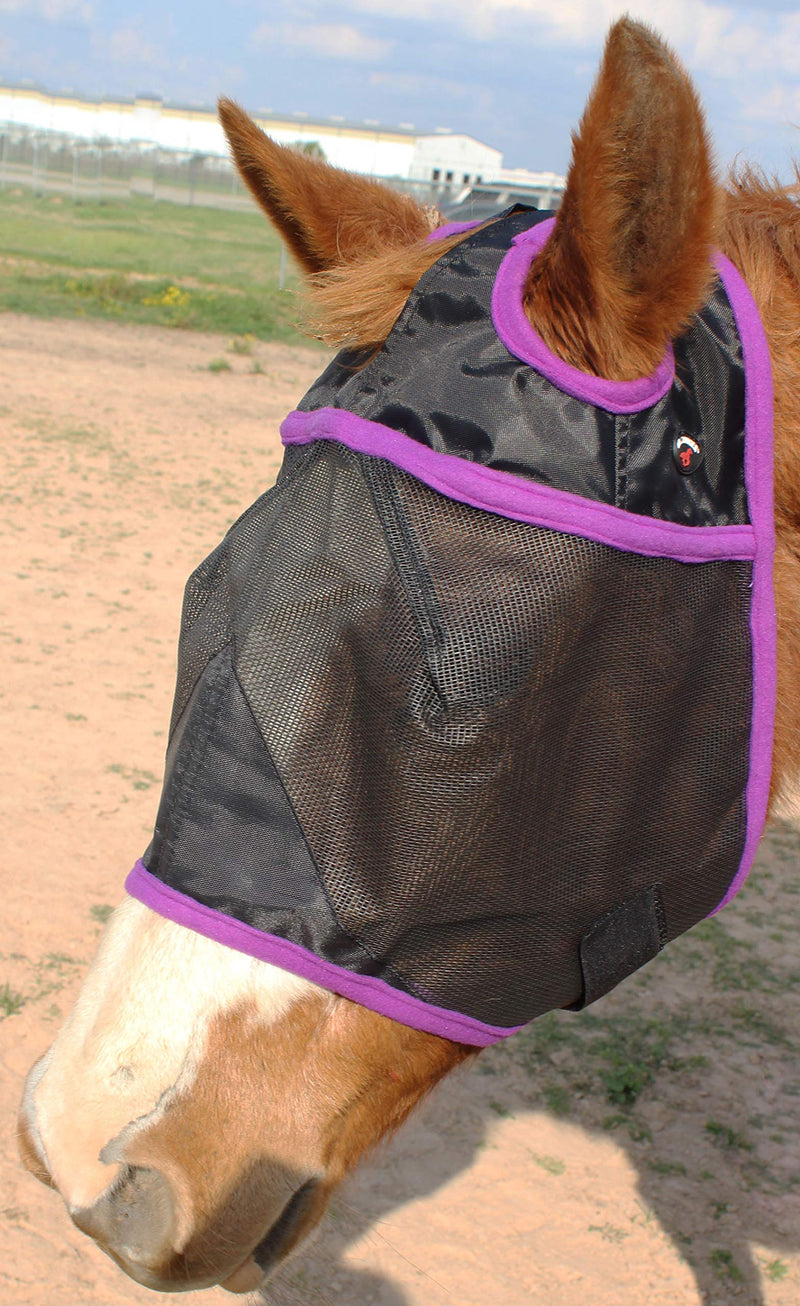 Equine Horse FlyMask Summer Spring Airflow Mesh 732102 Black Purple - PawsPlanet Australia