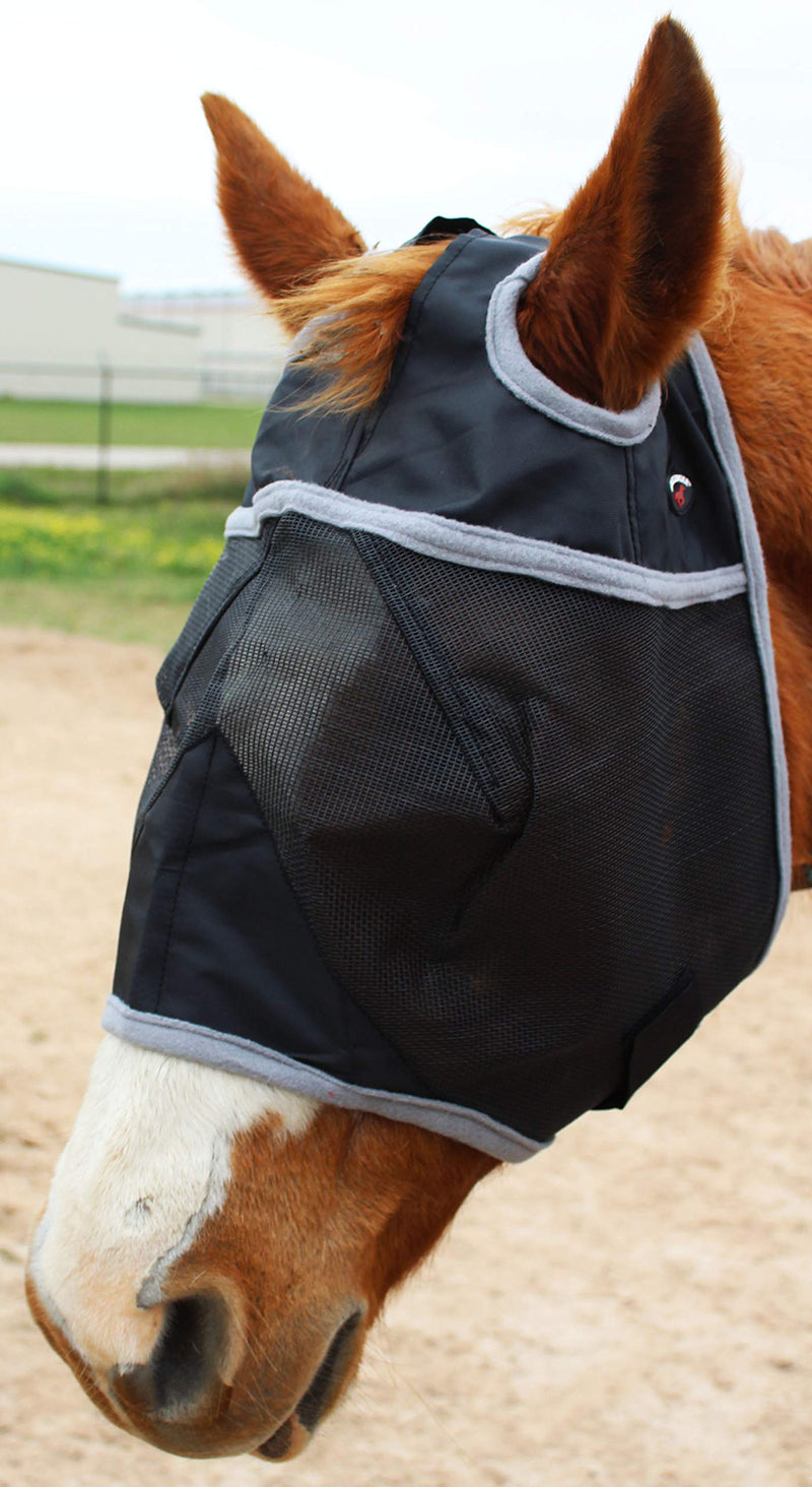 Equine Horse FlyMask Summer Spring Airflow Mesh 732102 Black Grey - PawsPlanet Australia