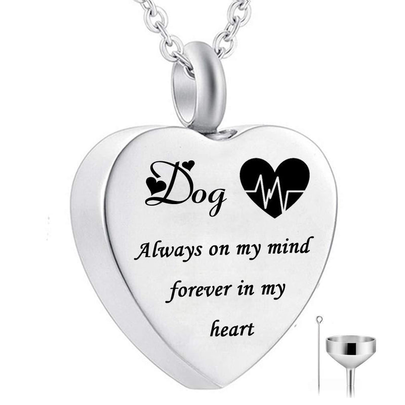 Heart Urn Necklace for Ashes Always on My Mind Forever in My Heart Cremation Jewelry Memorial Ashes Keepsake Pendant Electrocardiogram Jewelry dog - PawsPlanet Australia
