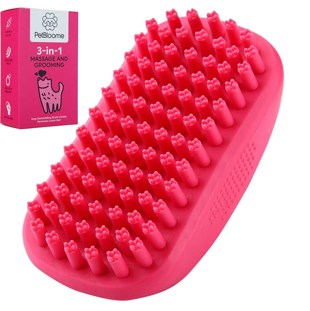 [Australia] - Dog Bath Brush, Grooming Brush and Massager for Pets - Dog Deshedding Brush Gently Removes Loose Hair - Shampoo Brush for Dogs - Best Dog Owner Gifts for Short, Medium and Long haired Dogs. 