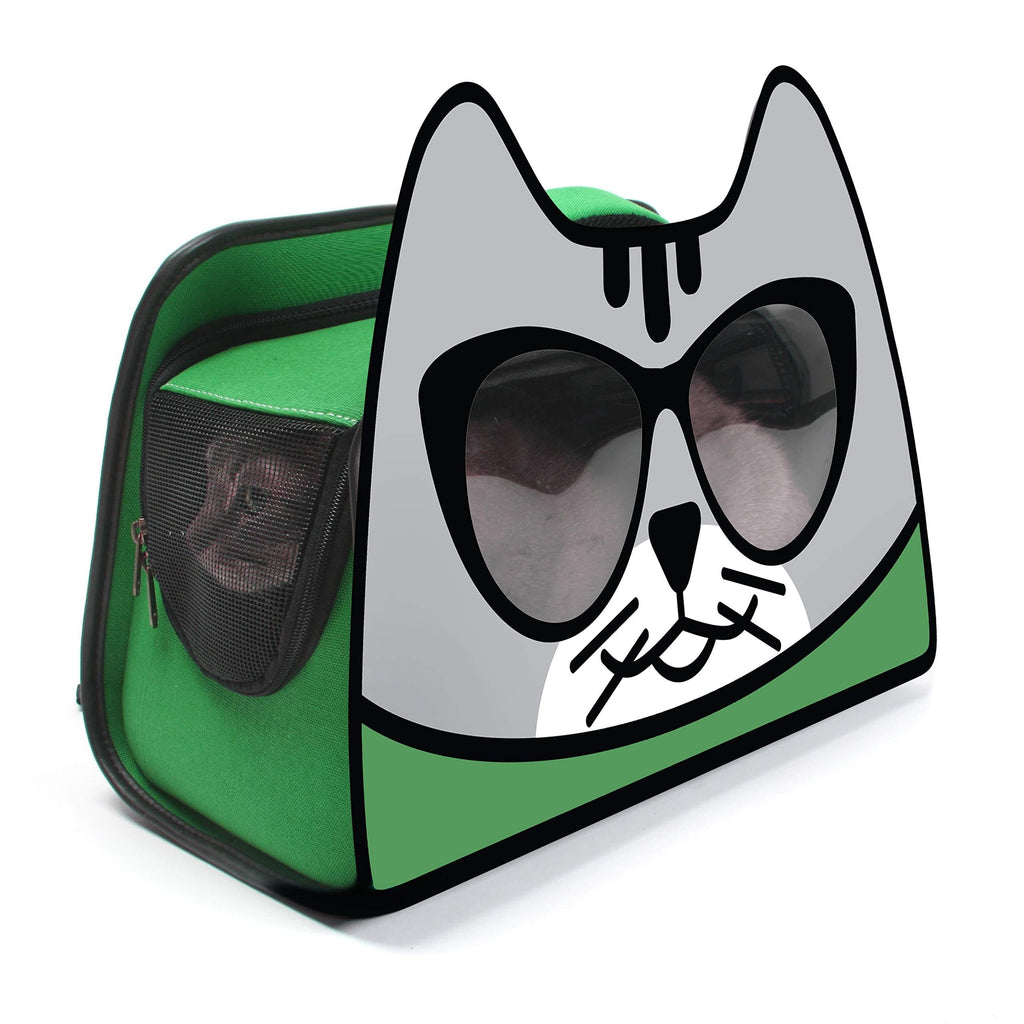 [Australia] - Primetime Petz Hauspanther Kittypak Collapsible Backpack Cat Carrier, Deep Green 
