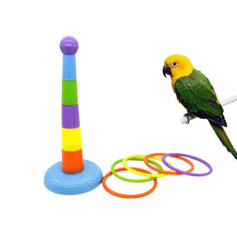[Australia] - Wontee Bird Colorful Rings Training Toy Parrot Intelligence Development Interactive Toy for Budgie Parakeet Cockatoo Macaw African Grey 