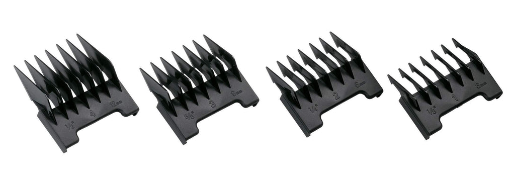 [Australia] - Andis RBC Replacement Pet Comb Set; Sizes: 1/8", 1/4", 3/8", 1/2", Black 