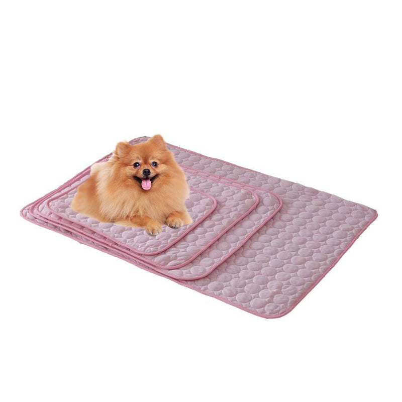 [Australia] - Pet Cooling Mat,Dogs Summer Bed Pad Blanket Sleep Ice Silk Bed Washable Soft Breathable for Cat Puppy Small Medium Large Dogs L--70*55cm Pink 