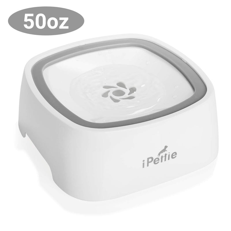 [Australia] - iPettie Splash-Free Pet Water Bowl 50oz, Dog Bowl No-Spill & No-Slip, Travel & Vehicle Carried, Slow Feeder Dispenser for Dogs and Cats Pack of 1 