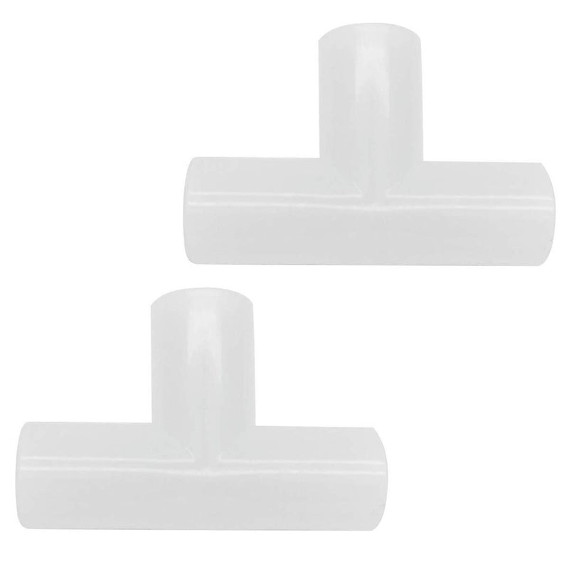 [Australia] - XMHF 2pcs Plastic Aquarium Air Valve T Shaped 3 Way Tube Elbow Fitting Pipe Connectors, Clear White 