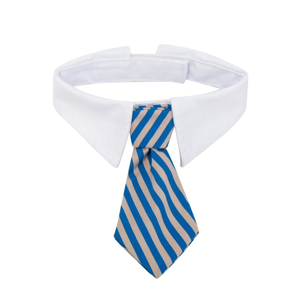 [Australia] - ZTON Bowtie for Little Puppy, Handcrafted Adjustable Formal Collar Neck Tie for Dogs & Cats S Blue Stripe 