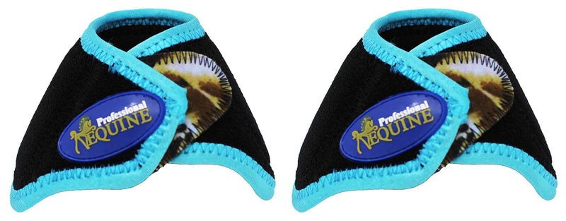 [Australia] - Professional Equine Horse No Turn Quick Wrap Neoprene Horse Bell Boots Floral 4176E 