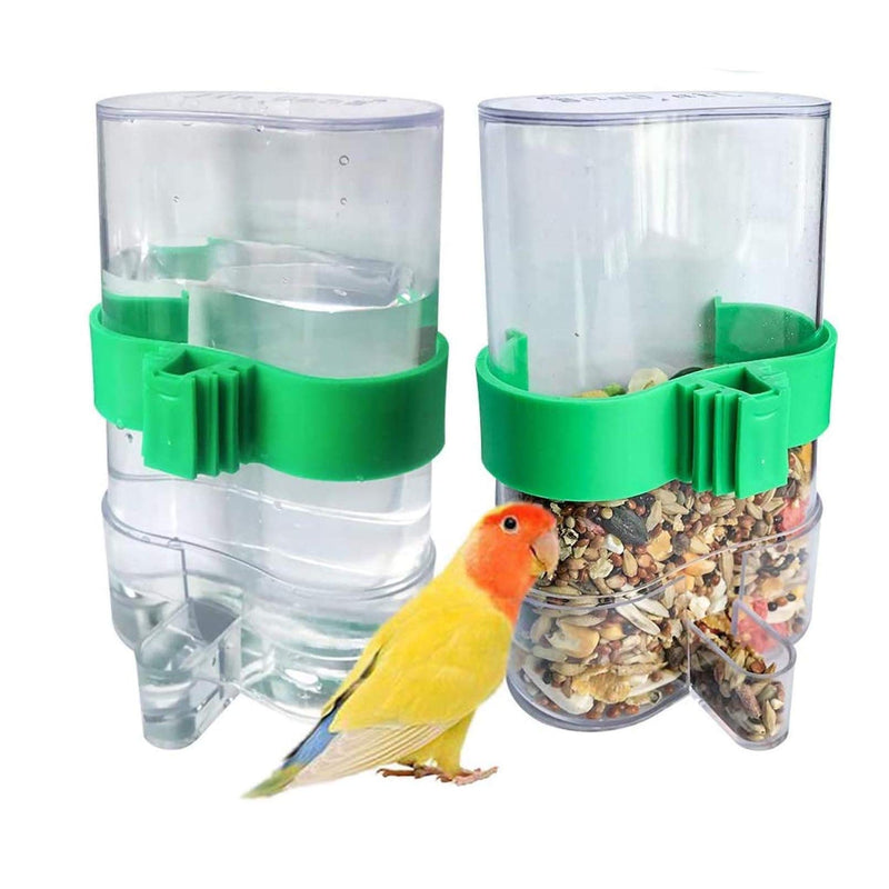 Hamiledyi Parakeet Water Dispenser No Mess Parrot Feeder Parakeet Waterer Cockatiel Cage Accessories,Automatic Feeding for Budgies Finch Canaries Lovebirds(2Pcs) - PawsPlanet Australia