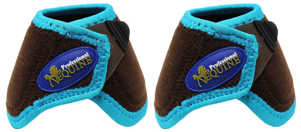 [Australia] - Professional Equine Horse No Turn Quick Wrap Neoprene Horse Bell Boots Brown 4126E 