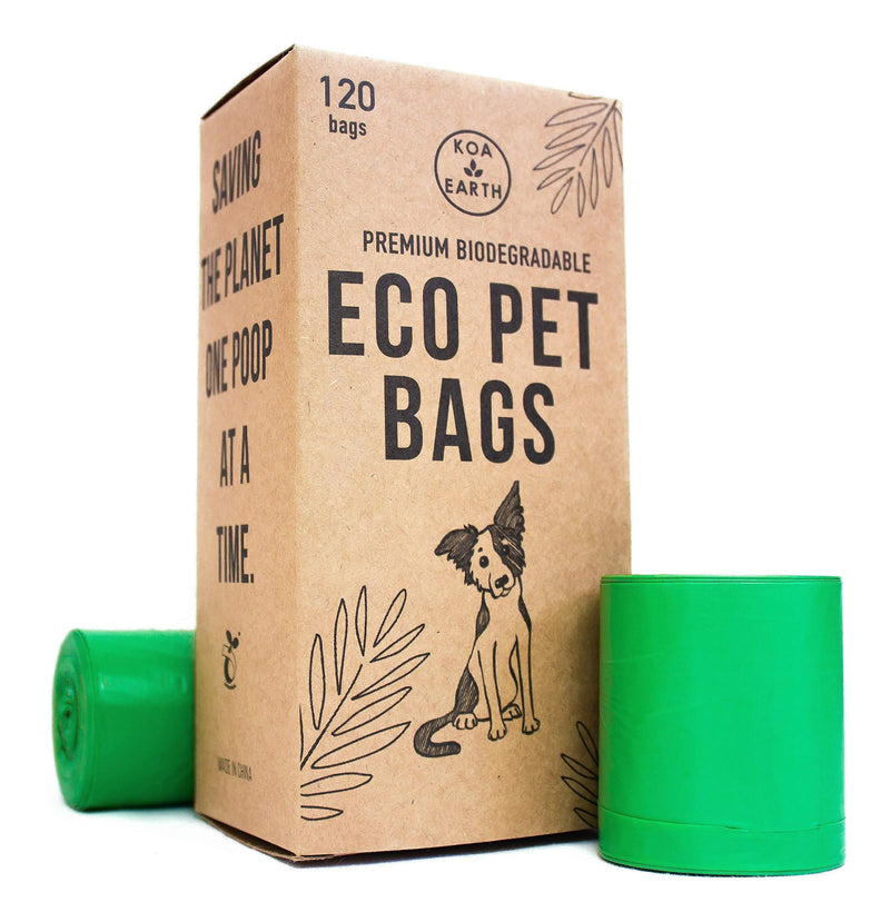 [Australia] - Koa Earth Certified Compostable Poop Bags for Dogs, Premium Extra Thick, Leak Proof, Unscented Dog Poop Bags, Plant-Based and Helps Shelter Dogs 