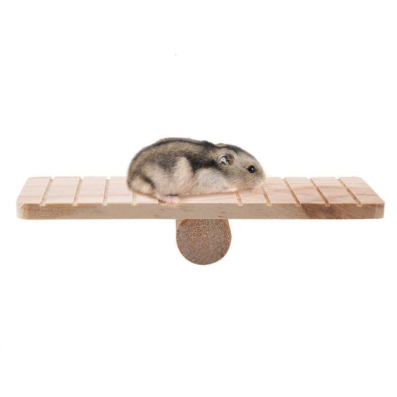 Hamster Wood Seesaw, Small Animal House Cage Chew Toy for Syrian Hamster Rat Mouse Gerbil Chinchilla Guinea Pig Squirrel - PawsPlanet Australia