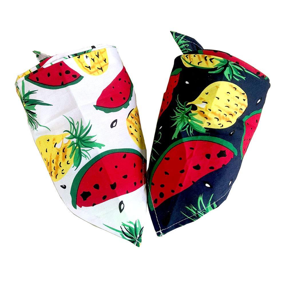 [Australia] - Masue Pets 2pcs Pet Dog Bandanas for Summer Fruit Bandanas Cotton Dog Triangle Fit for Small Middle and Large Dogs fruit A 
