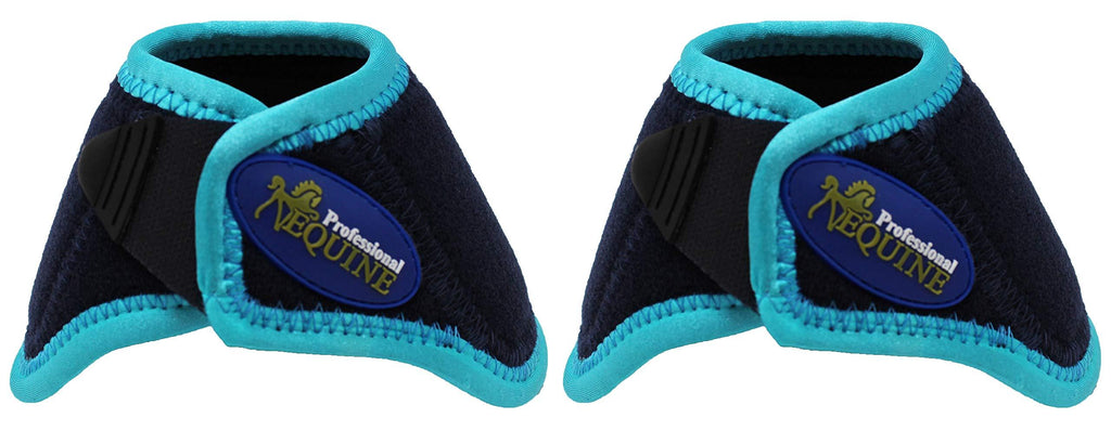 [Australia] - Professional Equine Horse No Turn Quick Wrap Neoprene Horse Bell Boots Navy 4128E 