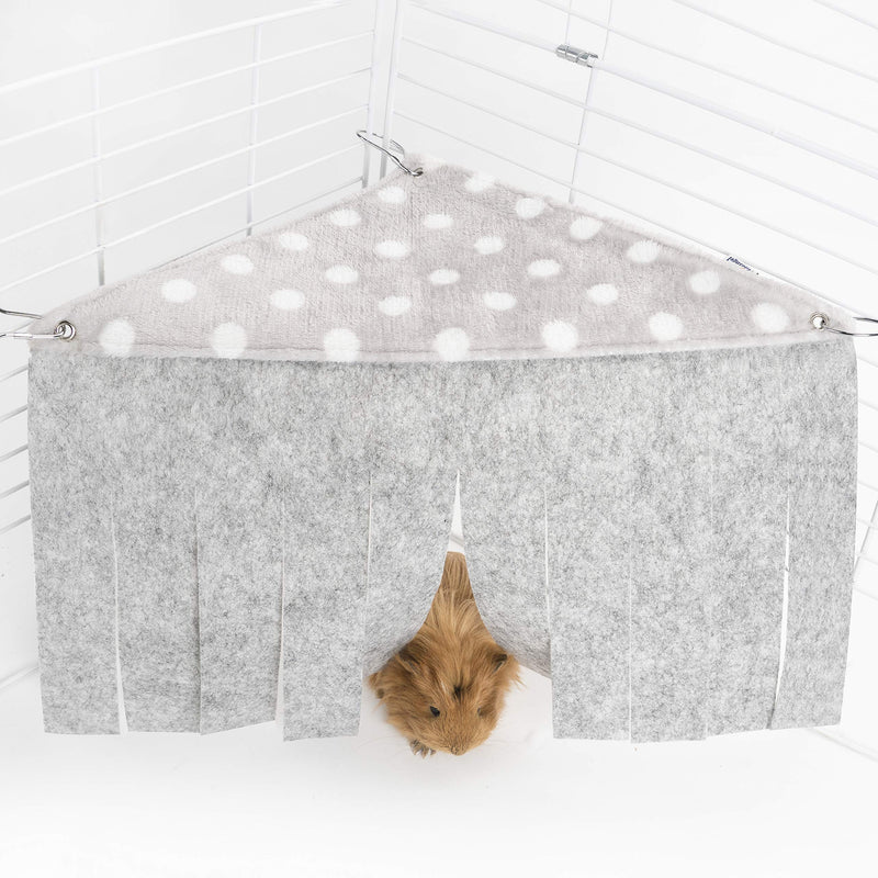 Niteangel Corner Fleece Forest Hidey Curtain Hideouts for Rabbit, Chinchillas, Hedgehogs, Guinea Pigs, Hamster - Accessories & Toys Gray - PawsPlanet Australia
