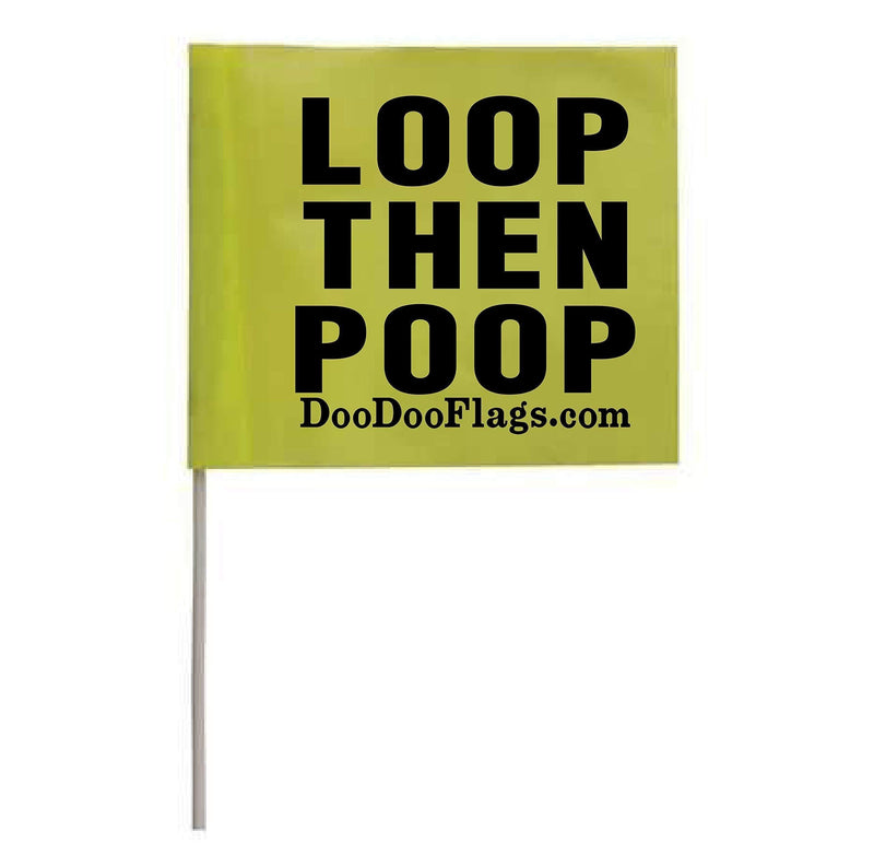 [Australia] - x 10 | Sign Reads: Loop Then Poop | BRB Flag | Be Right Back for Poop Bag | Dog Poop Bag Flags | Trail Dog Poop Bag Flag | Poop Bag Disposal 