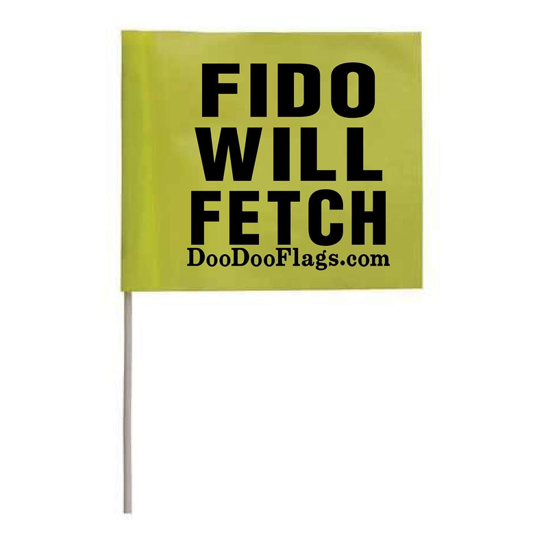 [Australia] - x 10 | Sign Reads: Fido Will Fetch | BRB Flag | Be Right Back for Poop Bag | Dog Poop Bag Flags | Trail Dog Poop Bag Flag | Poop Bag Disposal 