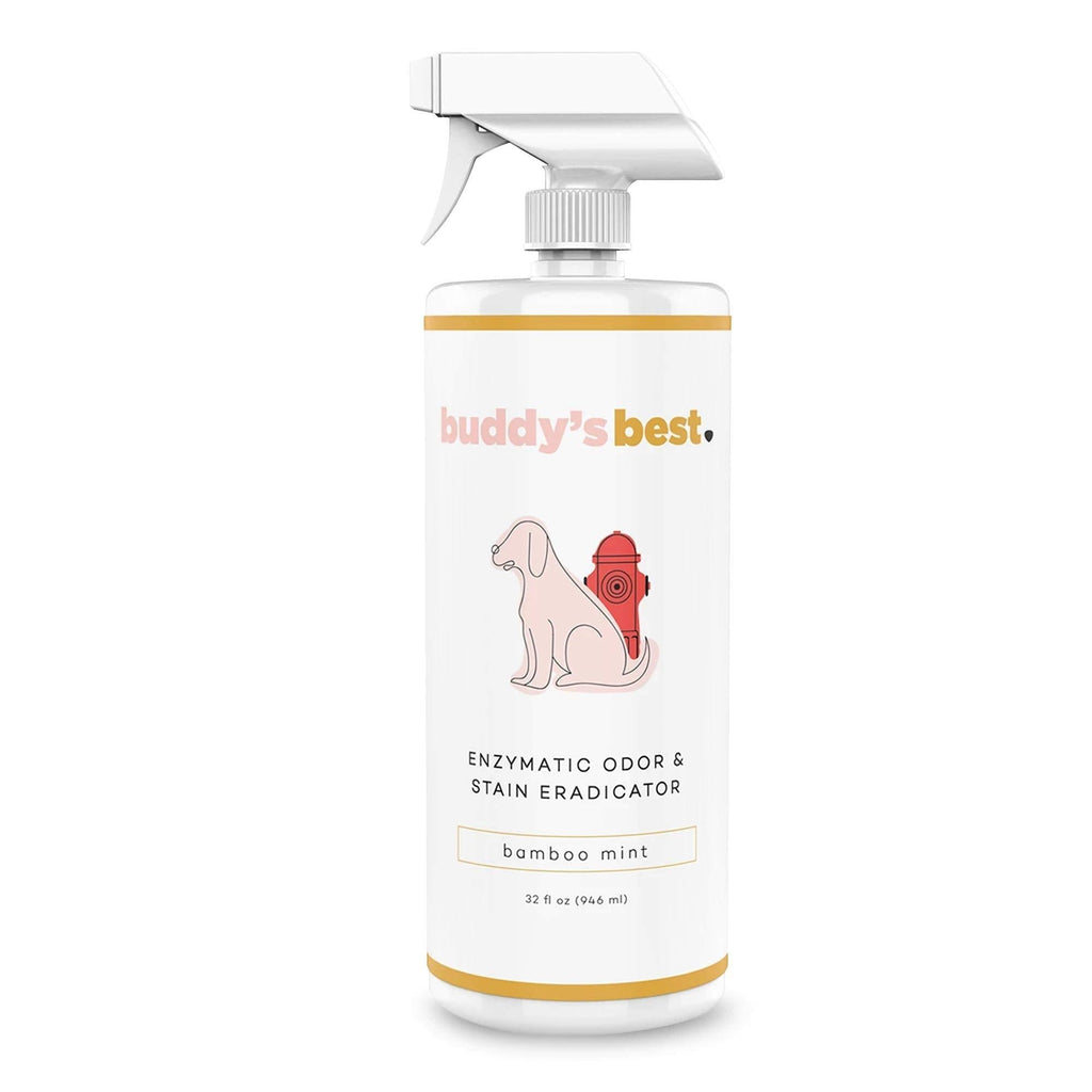 [Australia] - Buddy's Best, Pet Urine Odor Eliminator and Stain Remover - Enzymatic Dog Urine Smell Removal and Deodorizer - All Natural and Effective Enzyme Based Cleaner for Dogs Pee - Bamboo Mint Scent, 32 fl oz 