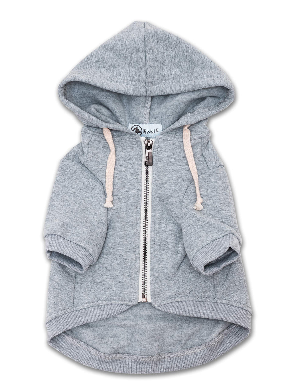 Ellie Dog Wear Zip Up Adventure Light Grey Dog Hoodie with Hook & Loop Pockets and Adjustable Drawstring Hood - Available in Extra Small to Extra Large. Comfortable & Versatile Dog Hoodies XL - PawsPlanet Australia