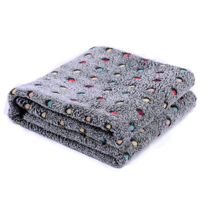 PAWZ Road Pet Dog Blanket Fleece Fabric Soft and Cute 4 Colors 4 Sizes Large (55x39") (Pack of 1) Grey - PawsPlanet Australia