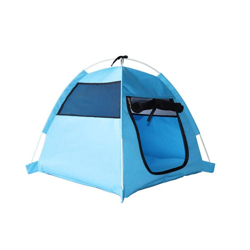 [Australia] - WeeH Small Medium Pet House Dog Cage Folding Outdoor Cat Bed Pad for Travel - Pop Up Dog Cat Tent Camping Beach Sun Shelter Blue 