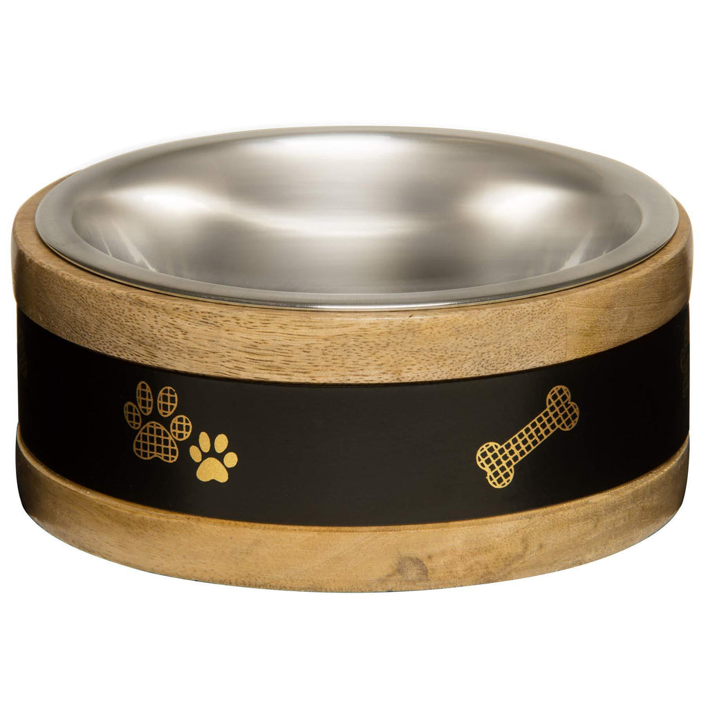 [Australia] - Loving Pets Black Label Ring Dog Bowl 2 quart Wood 