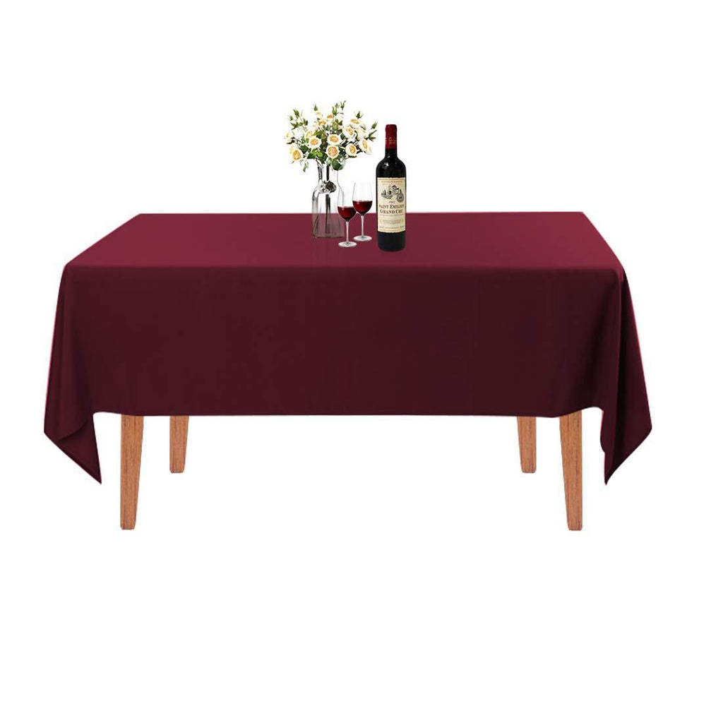 Waysle Rectangle Tablecloth - 60 x 84 Inch - Burgundy Rectangular Table Cloth for 5 Foot Table in Washable Polyester - Great for Wedding, Restaurant, Party, Banquet Decoration 60x84-Inch - PawsPlanet Australia