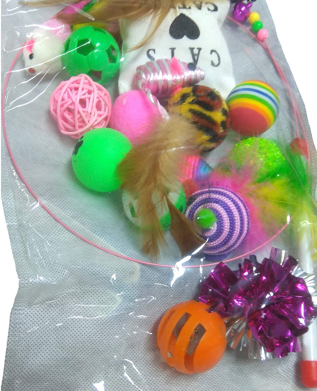 [Australia] - YujueShop Cat Toys Kitten Toys Catnip Interactive Assortments, Fish, Cat Feather Teaser, Colorful Balls and Bells, Catnip Cotton Bale for Cat Puppy Kitty 16pcs 