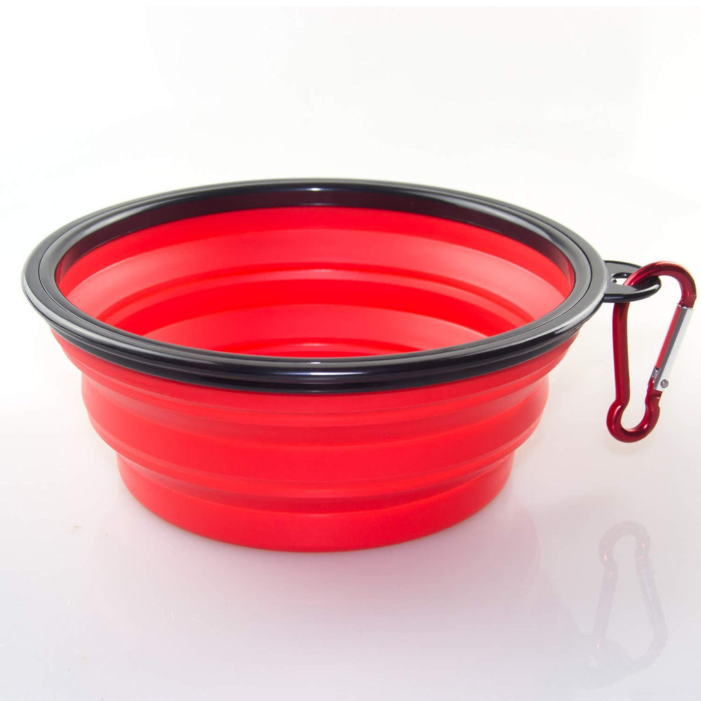 [Australia] - KABB Collapsible Dog Bowl, Portable Extra Large Size Foldable Expandable Silicone Pet Travel Bowl for Pet Dog Food Water Feeding, 1 Piece Red (L-0006) 