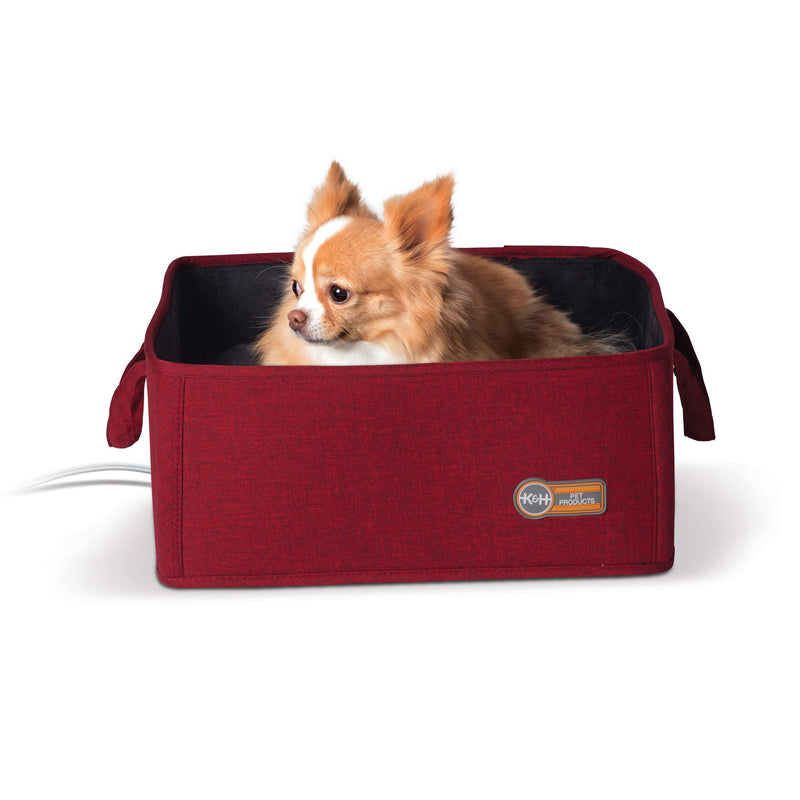 [Australia] - K&H Pet Products Thermo-Basket Indoor Heated Cat Bed, Foldable, 15in x 15in, 4W Red 