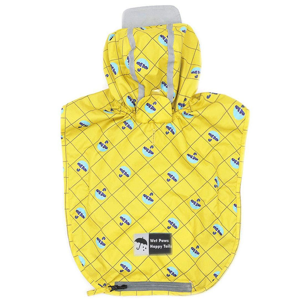 kyeese Dog Raincoat Antidroplet Waterproof Reflective Dog Rain Poncho with Hood Lightweight Packable Dog Slicker Raincoats with Zip Pocket Small (Back length 12") Yellow - PawsPlanet Australia