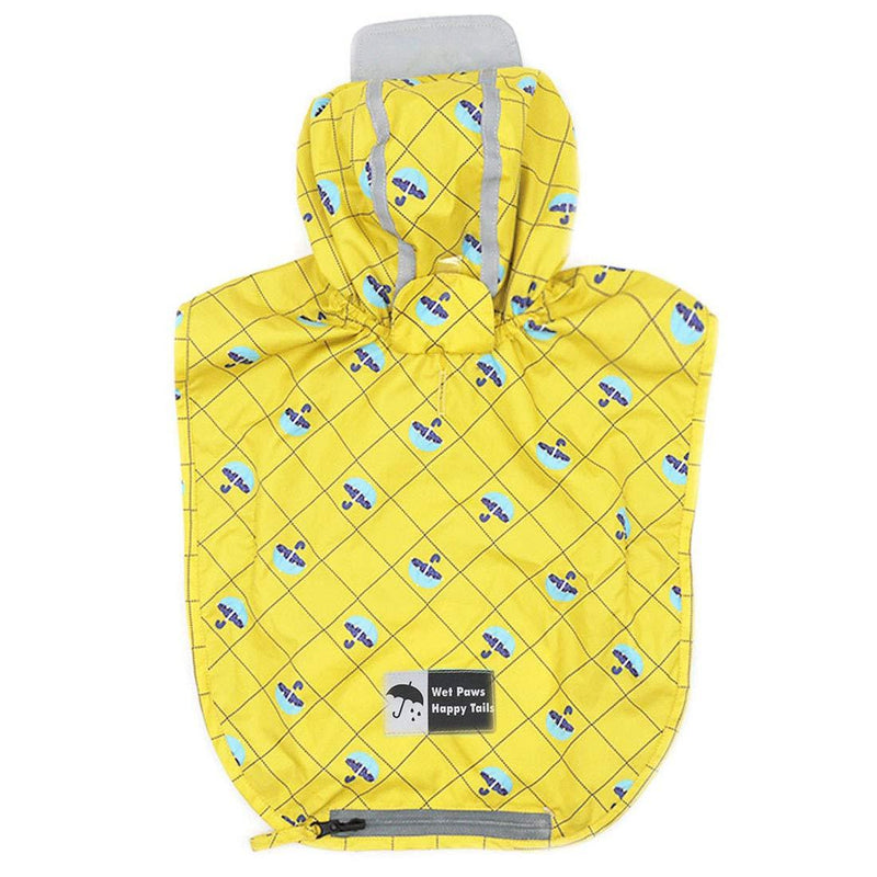 kyeese Dog Raincoat Antidroplet Waterproof Reflective Dog Rain Poncho with Hood Lightweight Packable Dog Slicker Raincoats with Zip Pocket Small (Back length 12") Yellow - PawsPlanet Australia