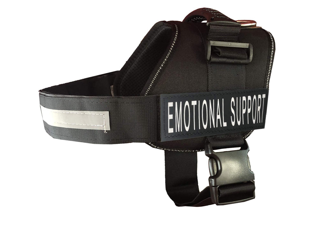 [Australia] - ALBCORP Emotional Support Dog Vest - Reflective Harness with Adjustable Straps and 2 Hook and Loop Removable Patches, Woven Polyester & Nylon, Comfy Mesh Padding, Sturdy Handle. Size/Color Variation. XL 33"-44.5" Girth Black 
