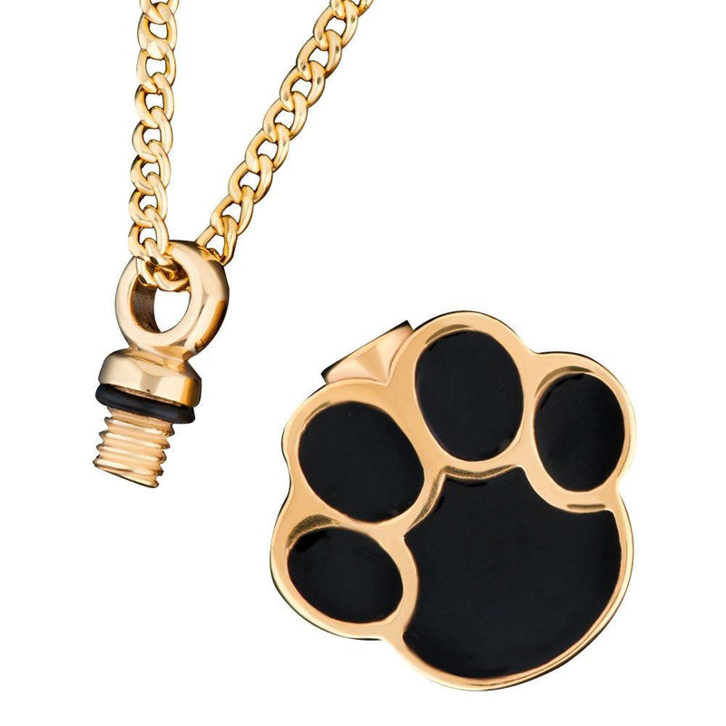 [Australia] - LilyJewelry Dog Paw Print Urn Necklace for Ashes Memorial Cremation Stainless Steel Keepsake Pendant 