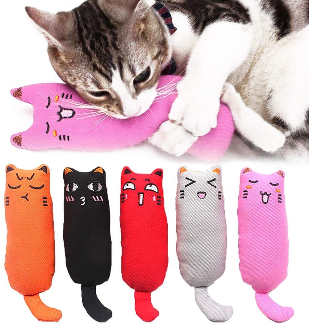 Legendog 5Pcs Catnip Toy, Cat Chew Toy Bite Resistant Catnip Toys for Cats,Catnip Filled Cartoon Mice Cat Teething Chew Toy Multicolor - PawsPlanet Australia