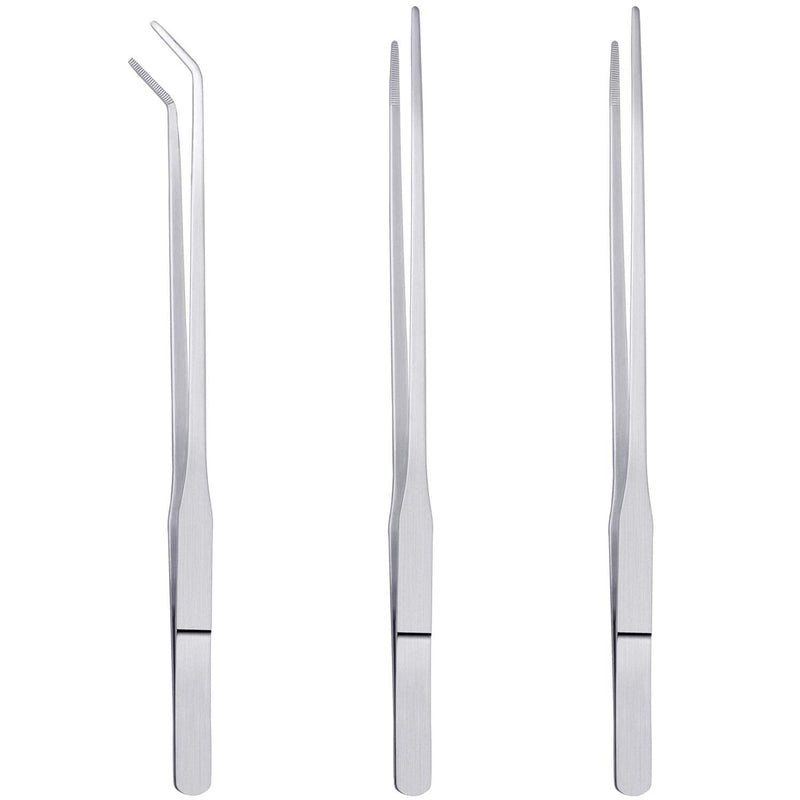 3 Pcs Stainless Steel Feeding Tongs, Reptile Feeding Tweezers Long Handle Feeder Tools for Fish Aquariums, Reptiles Snakes Lizard Gecko Spider and Bird - PawsPlanet Australia