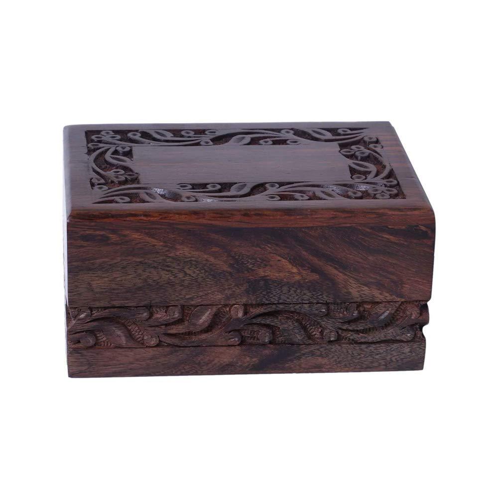 S.B.ARTS Wooden Urn Box for Human Ashes, Cremation Funeral Urns Box, Decorative Urn, Pet Memorial Urns, Cat Infant Adult Urn, Keepsake Burial Ash Box-Extra Small (Style2, 5 X 3 X 2.25 inch) X-Small - PawsPlanet Australia