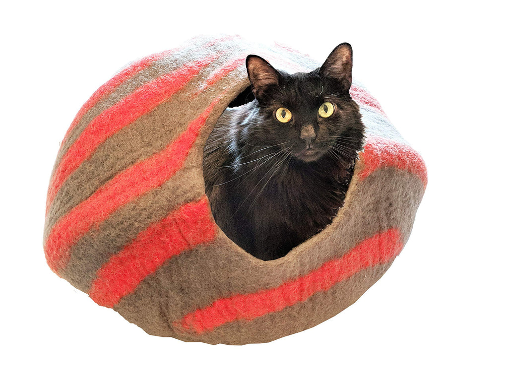 [Australia] - The Neko Cafe Premium Cat Cave (Large) - Handmade 100% Merino Wool Bed and Cozy Hideout for Indoor Cats and Kittens 