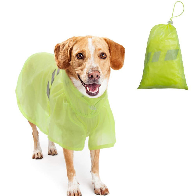 [Australia] - BINGPET Dog Raincoat for Small to Large Dogs - Waterproof Pet Rain Jacket with Hood ¨C Reflective/Lightweight Rain Poncho Yellow M 