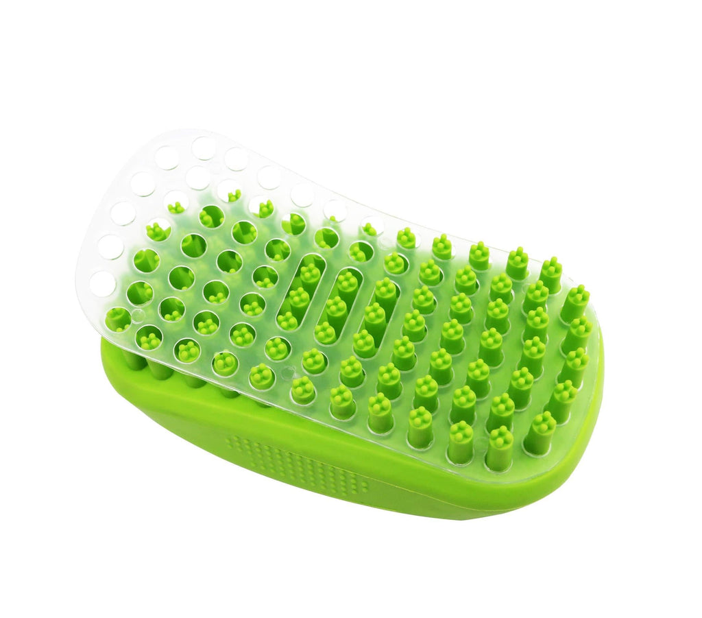 [Australia] - HOP Home of Paws Pet Shampoo Brush Soothing Massage Brush - Great Grooming Tool with Soft Rubber Bristles Curry Comb for Dogs & Cats Washing and Massaging 