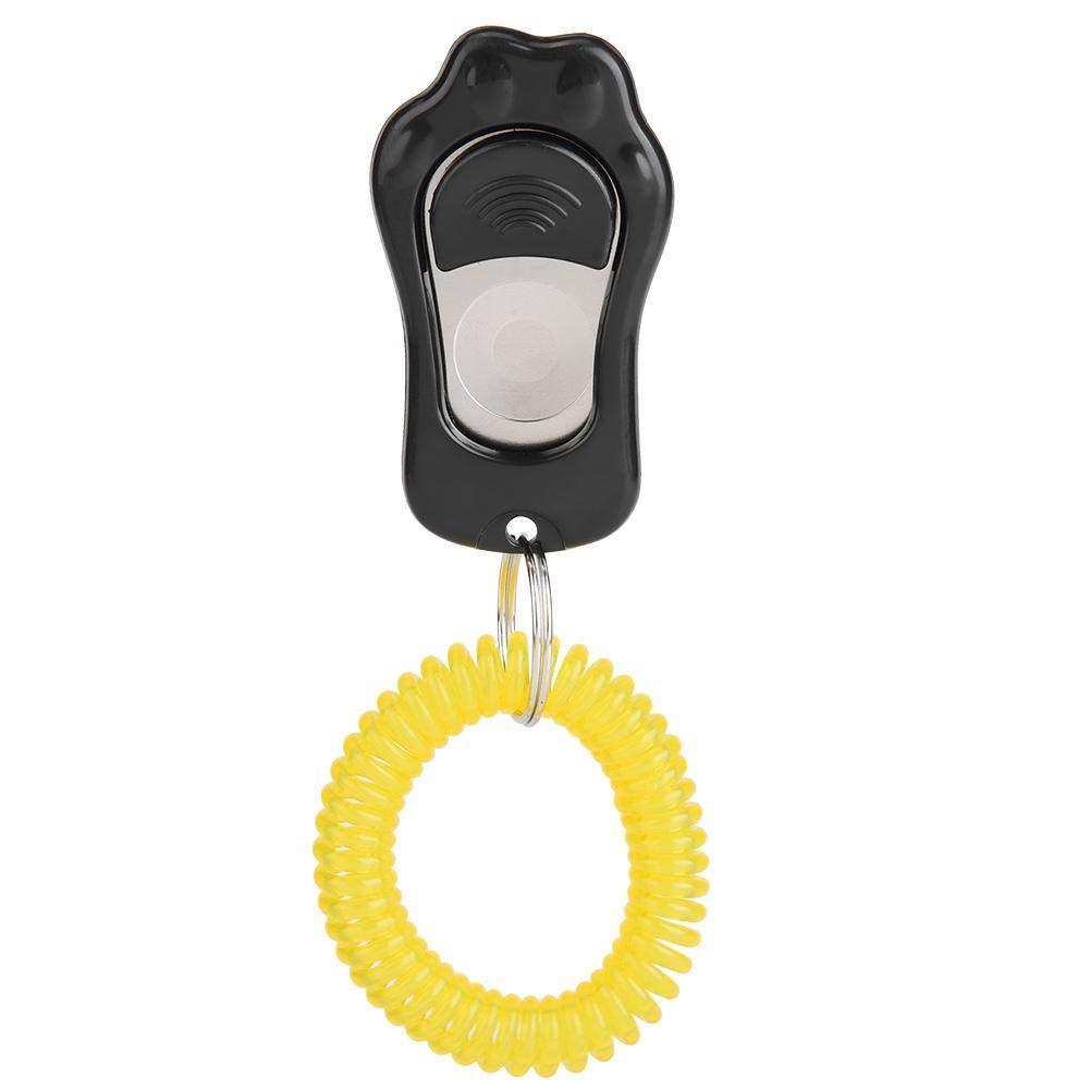 Pssopp Pet Training Clicker Adjustable 3 Gears Dog Training Clicker Paw Shaped with Wrist Strap for Cats Birds Horse Perfect for Behavioral Training (Black) Black - PawsPlanet Australia