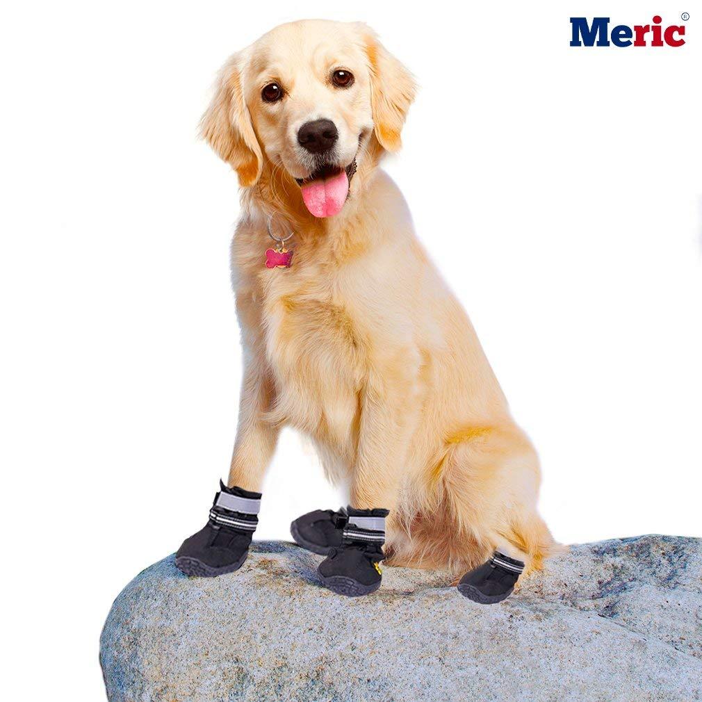 Meric Dog Shoes, Light Reflector Luminates at Night, Comfortable Warm Paw Protectors, Wear and Bite-Resistant, Durable Sole, Water-Resistant Boots, Dog Traction Booties (Anti-Slip Boots) - PawsPlanet Australia