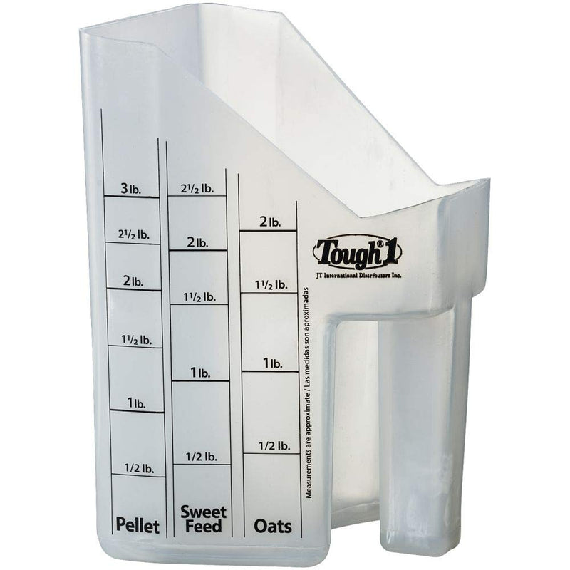 Tough-1 Clear Equine Livestock Food Pellet Sweet Feed Oats Grain Measuring Scoop - PawsPlanet Australia