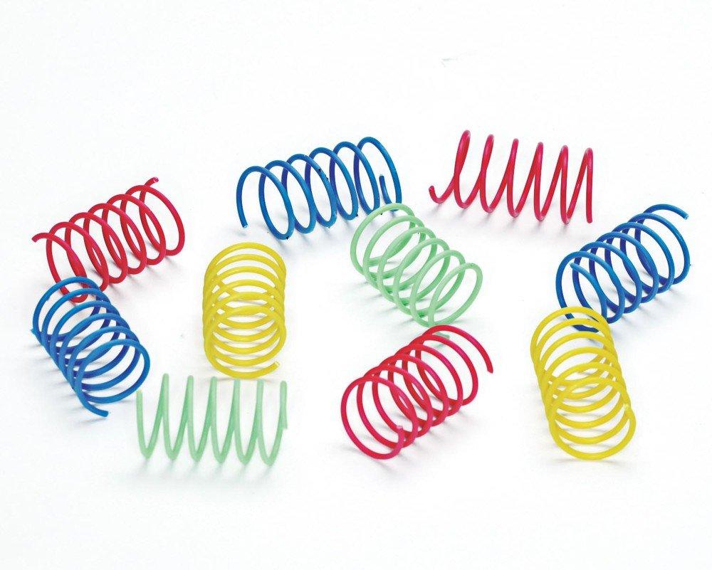 [Australia] - Ethical Pet Wide Durable Heavy Gauge Plastic Colorful Springs Cat Toy, 10 Count per Pack, Pack of 5 