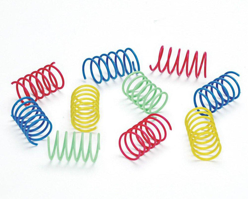 [Australia] - Ethical Pet Wide Durable Heavy Gauge Plastic Colorful Springs Cat Toy, 10 Count per Pack, Pack of 5 